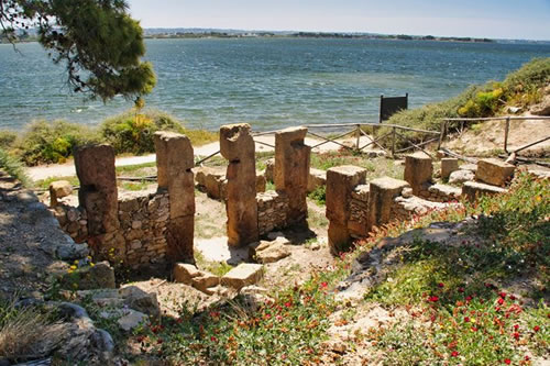 Phoenician ruins on the island of Mozia in the Stagnone Lagoon near Trapani